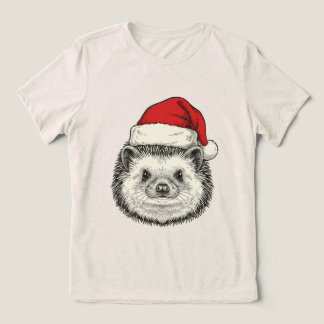 Cute Christmas Hedgehog Tri-Blend Shirt