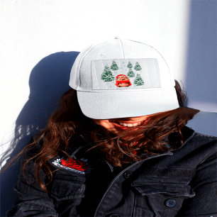 Cute Christmas Hedgehog with Santa Hat & Snowflake