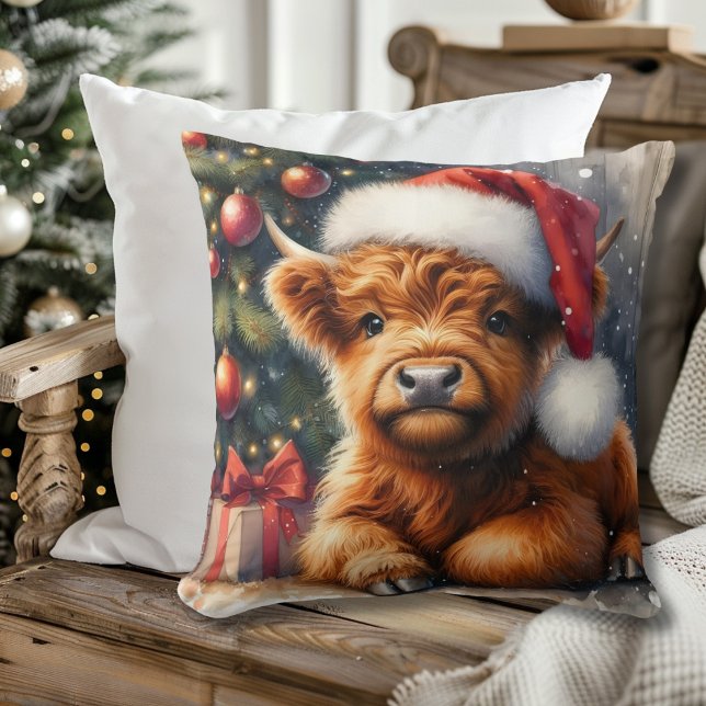 Cute Christmas Highland Cow Cushion (Creator Uploaded)