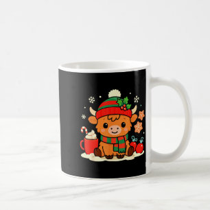 Cute Christmas Highland Cow Heifer Xmas Farm Anima Coffee Mug