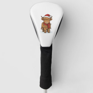 Cute Christmas Highland Cow Vintage Engraving Shir Golf Head Cover