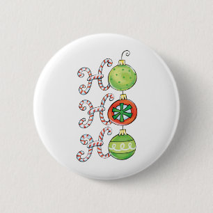 Cute Christmas Ho Ho Ho, Candy Canes Ornaments 6 Cm Round Badge
