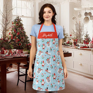 Cute Christmas Holiday Pattern Apron