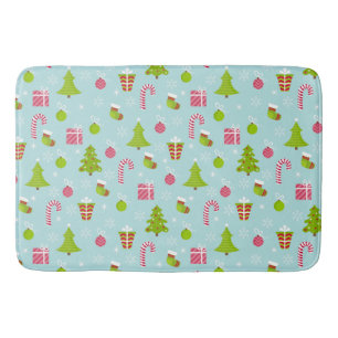 Cute Christmas Holiday Pattern Bath Mat
