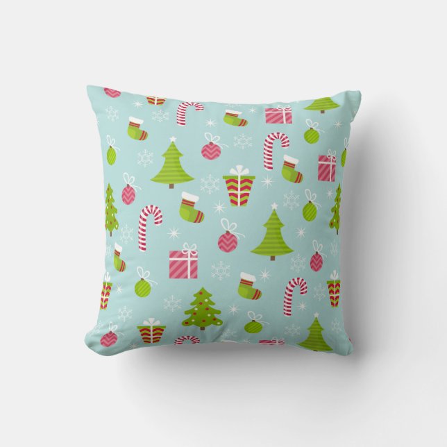 Cute Christmas Holiday Pattern Cushion (Front)