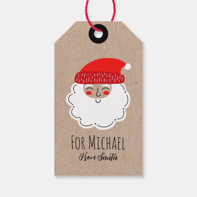 Cute Christmas Holiday Santa Gift Tag (Back)