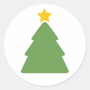 Cute Christmas (Holiday) Tree Classic Round Sticker