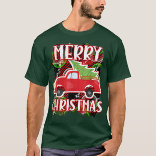 Cute Christmas holiday Xmas country farming truck T-Shirt