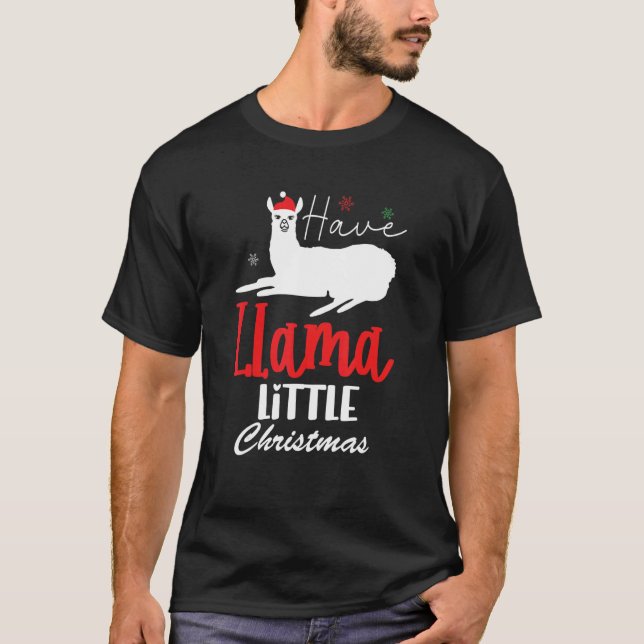 Cute Christmas Holiday Xmas Women Quote Llama Elf T-Shirt (Front)