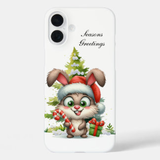 Cute Christmas Holidays bunny customisable  iPhone 16 Plus Case