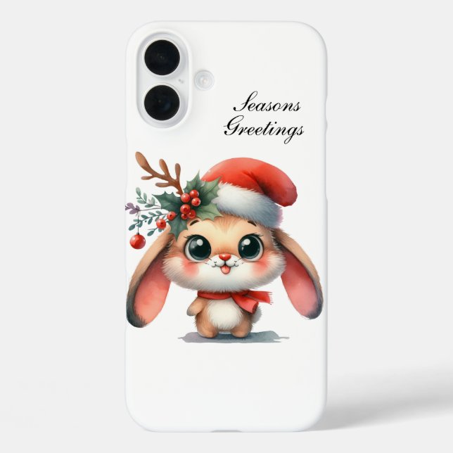 Cute Christmas Holidays bunny customisable Case-Mate iPhone Case (Back)