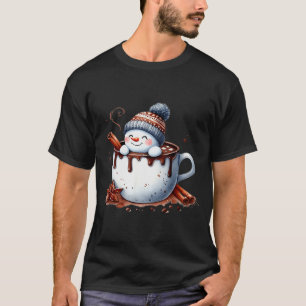 Cute Christmas Hot Chocolate Snowman T-Shirt