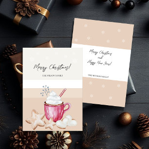 Cute Christmas Hot Cocoa And Cookies Watercolor