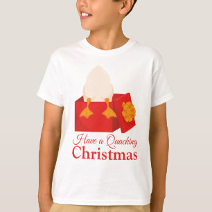 Cute Christmas Humour funny orange Duck in red box T-Shirt