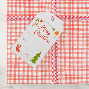 Cute Christmas Icons CUSTOM TO FROM Holiday Gift Tags