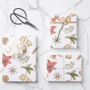 Cute Christmas illustrations Jingle bells Wrapping Paper Sheet
