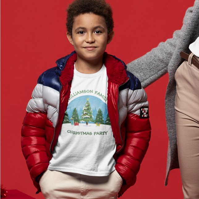 Cute Christmas in July Party Personalised Kids T-Shirt (Creator Uploaded)