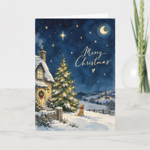 Cute Christmas in the Village Winter Greeting Card