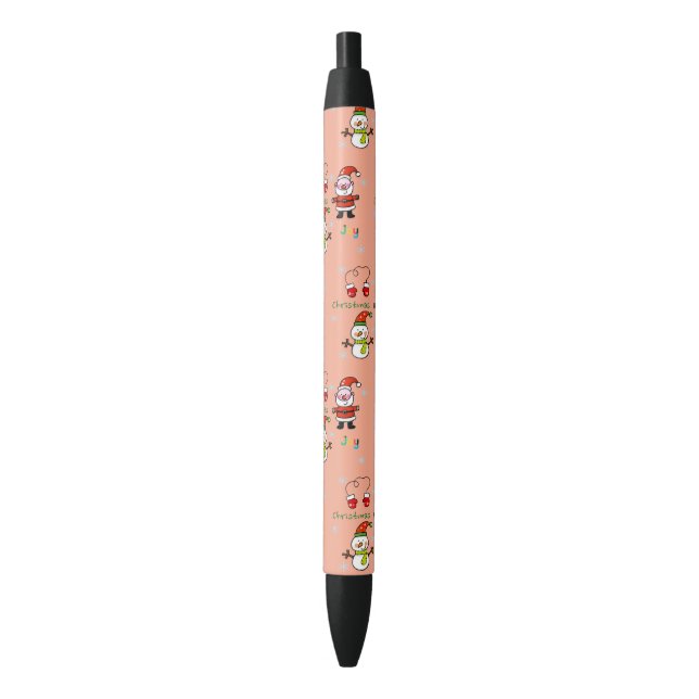 cute Christmas joy Black Ink Pen (Front Vertical)