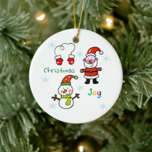 cute Christmas joy Ceramic Tree Decoration