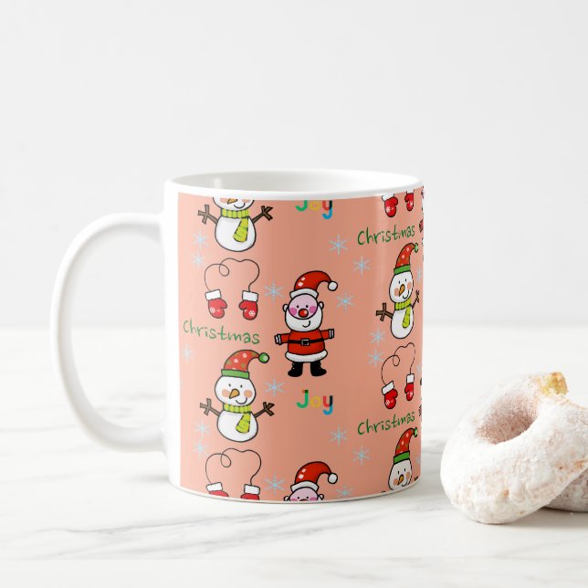 cute Christmas joy Coffee Mug (With Donut)