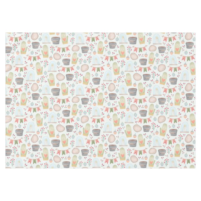 Cute Christmas Joy Seamless Watercolor Pattern Tablecloth (Front (Horizontal))