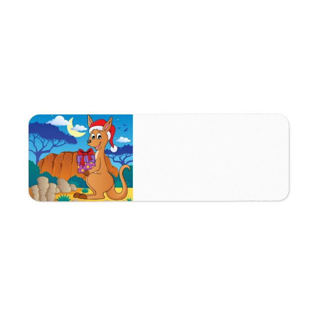 Cute Christmas Kangaroo address label (Front)