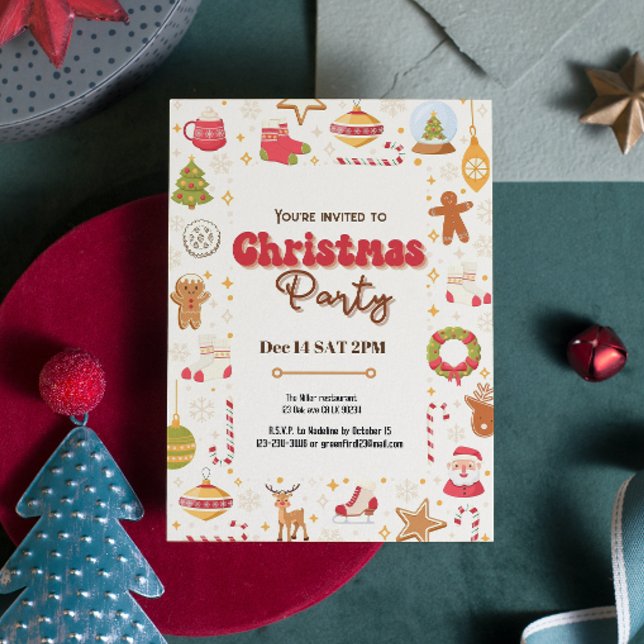 Cute christmas kids holiday party invitation (Creator Uploaded)