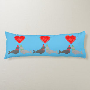 Cute Christmas Kissing Seals Body Cushion