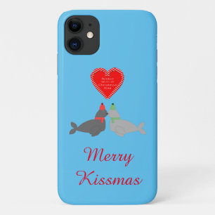 Cute Christmas Kissing Seals Case-Mate iPhone Case