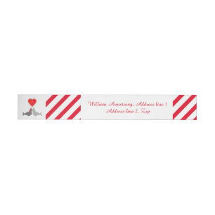 Cute Christmas Kissing Seals Custom Wraparound Address Label