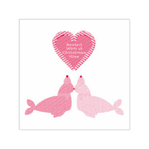 Cute Christmas Kissing Seals Self-inking Stamp