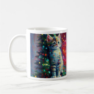 Cute Christmas Kitten Merry Kit-Mas Coffee Mug