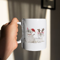 Cute Christmas Kitty Cat Santa Hat & Antlers