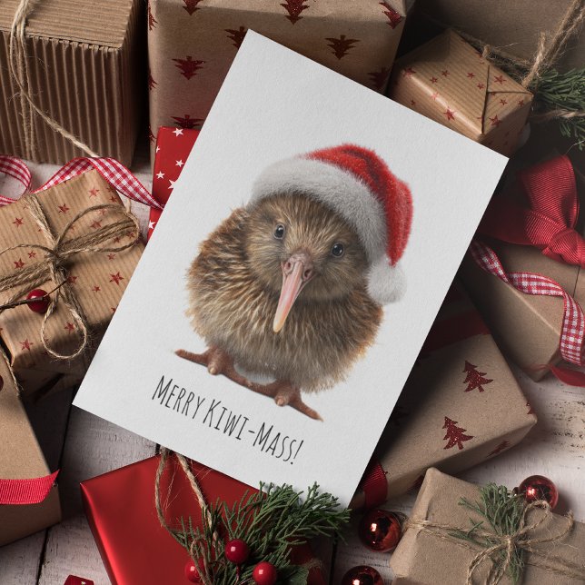 Cute Christmas Kiwi, custom Postcard (Creator Uploaded)