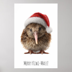 Cute Christmas Kiwi, custom Poster