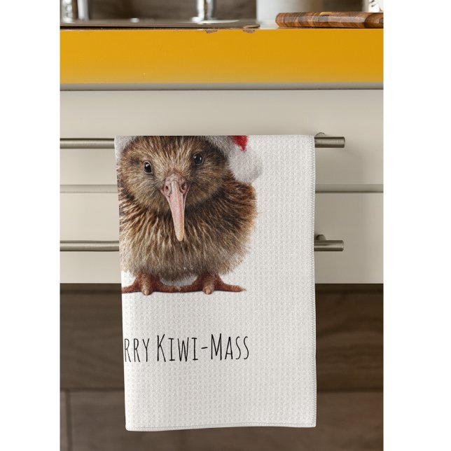 Cute Christmas Kiwi, custom Tea Towel (Creator Uploaded)