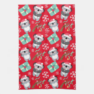 Cute Christmas Koala Tea Towel