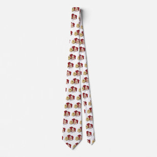Cute Christmas Labrador Puppy and Orange Tabby Tie