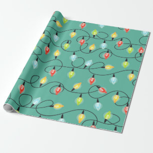 Cute Christmas Lights Pattern Wrapping Paper