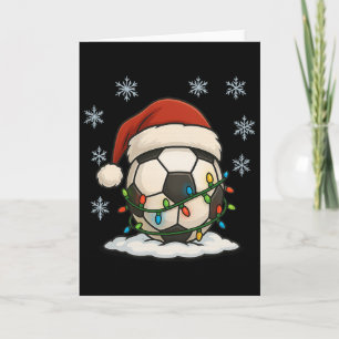 Cute Christmas Lights Wrapped On Soccer Byll Sport Card