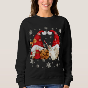 Cute Christmas Lover Motif With Santa Milk And Coo Sweatshirt