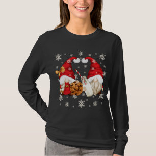 Cute Christmas Lover Motif With Santa Milk And Coo T-Shirt