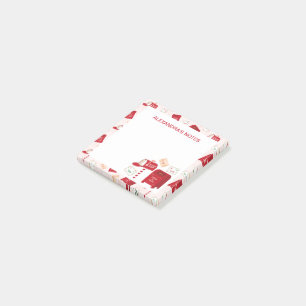 Cute Christmas Mail Pattern Personalised Post-it Notes