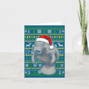 Cute Christmas Manatee Shirt, Manatee Ugly Xmas Sw Card