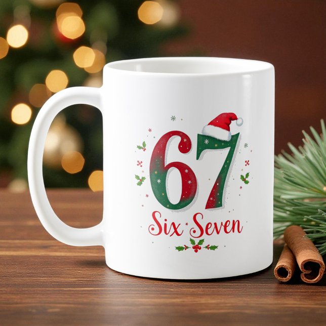 Cute Christmas Meme Six Seven 67 6 7 Holiday Coffee Mug (Creator Uploaded)