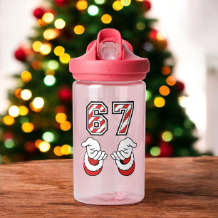 Cute Christmas Meme Six Seven 67 6 7 Holiday Water Bottle