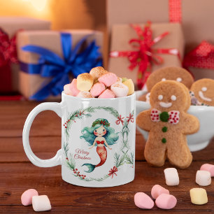 Cute Christmas Mermaid Coffee Mug