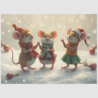Cute Christmas Mice Tissue Paper