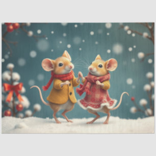 Cute Christmas Mice Tissue Paper